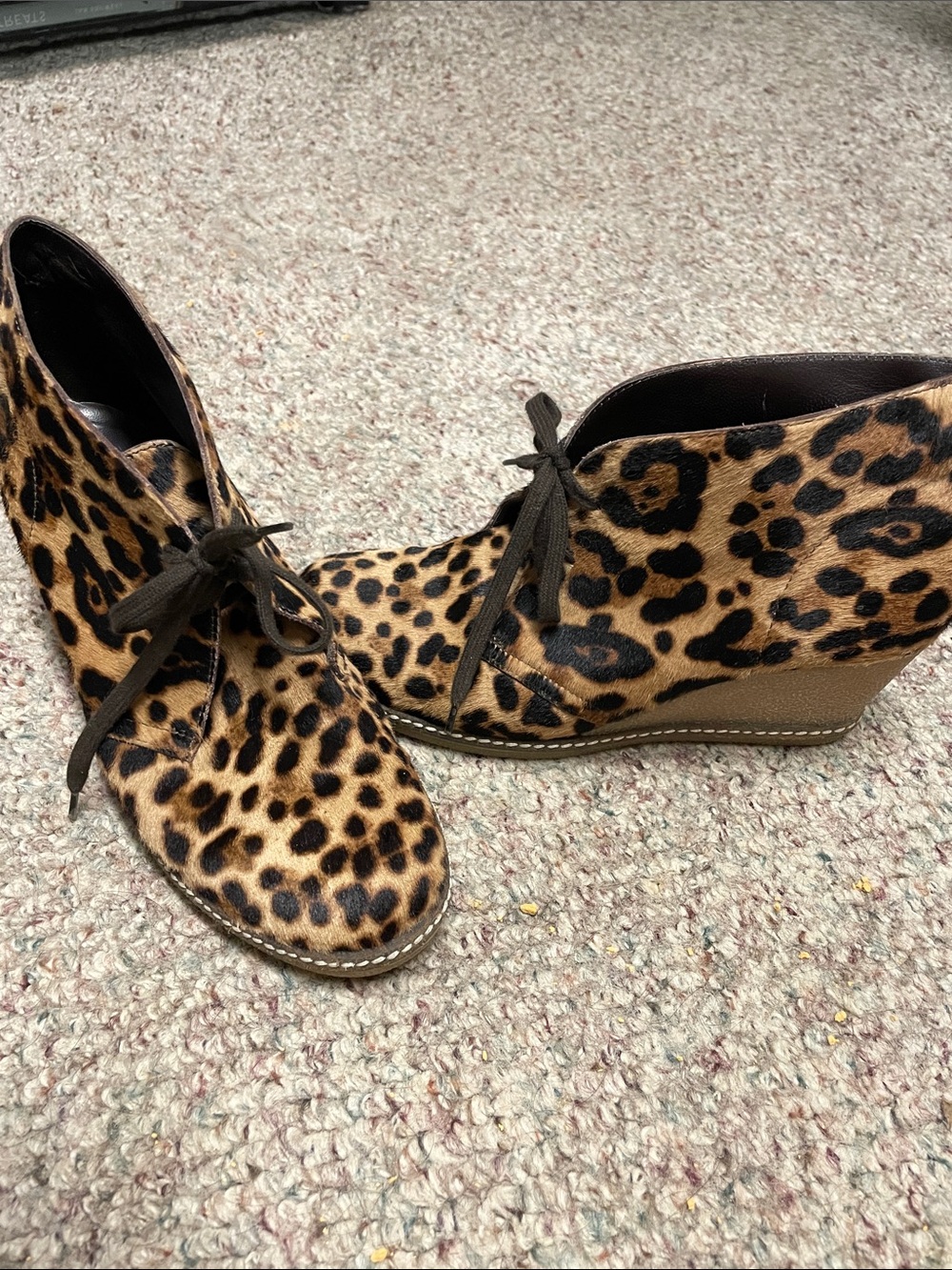 J crew Leopard fur Wedge Ankle Boots - Women